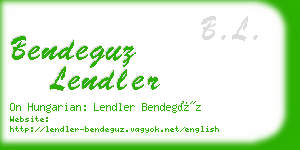 bendeguz lendler business card